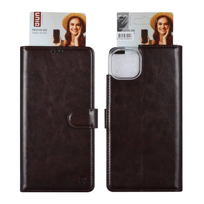 UNIQ iPhone 14 Plus Plånboksfodral - Mörkbrun