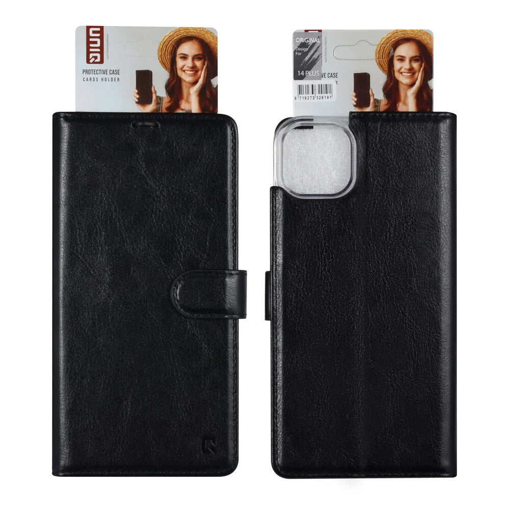 UNIQ iPhone 14 Plus Plånboksfodral - Svart