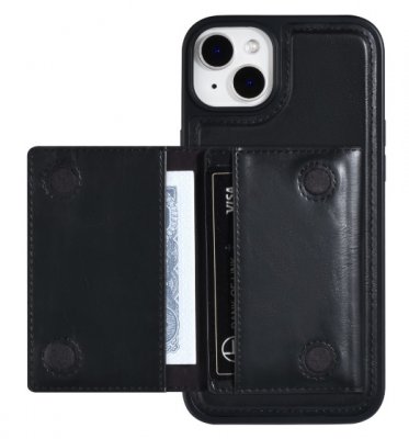 iPhone 14+ (iPhone 14 plus) skal med Löstagbar Korthållare Svart UNIQ