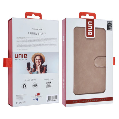 UNIQ iPhone 14 Pro Max Plånboksfodral - Rosa/Beige med 9 Kortfack