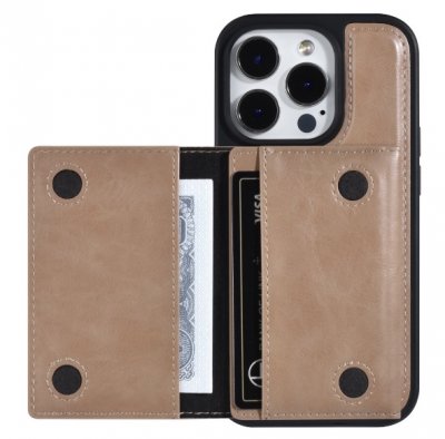 iPhone 14 Pro Max skal med Löstagbar Korthållare Beige UNIQ