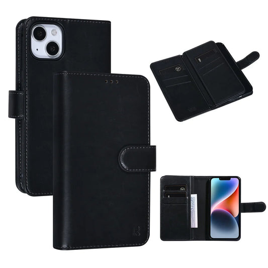 UNIQ iPhone 15 Plånboksfodral - 9 Kortfack Svart
