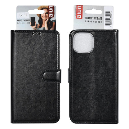 UNIQ iPhone 15 Plånboksfodral - Svart
