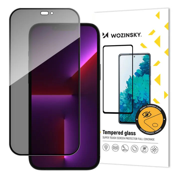 iPhone 15 Plus Skärmskydd - Privacy Härdat Glas Wozinsky
