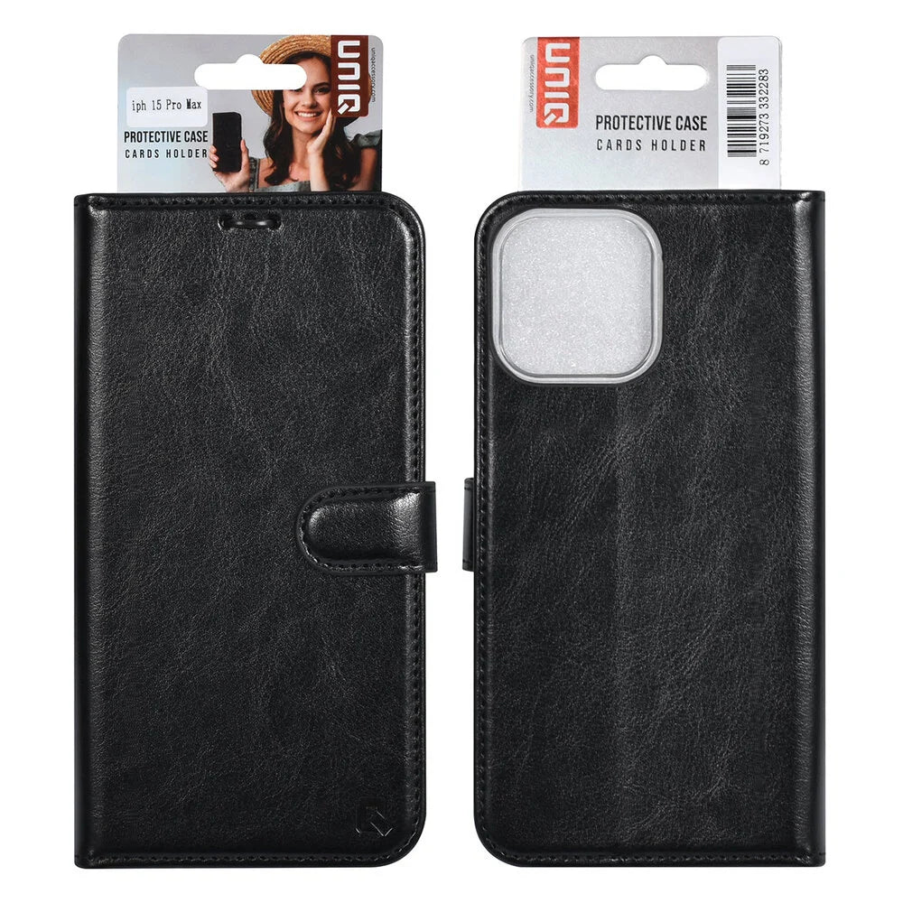 UNIQ iPhone 15 Pro Max Plånboksfodral - Svart