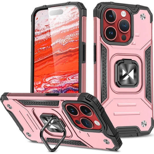 iPhone 15 Pro Max Skal - Med Ring & Ställfunktion Rosa