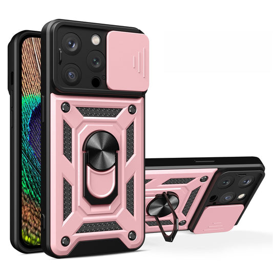 iPhone 15 Pro Max Skal - Rosa med Kameraskydd och Ställfunktion