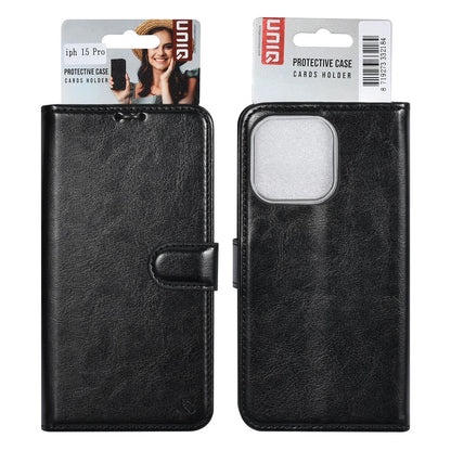 UNIQ iPhone 15 Pro Plånboksfodral - Svart