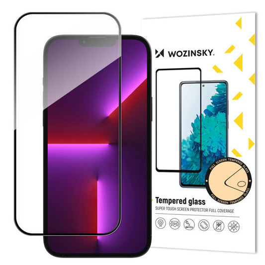 iPhone 15 Skärmskydd - Härdat Glas Wozinsky (Svart Ram)