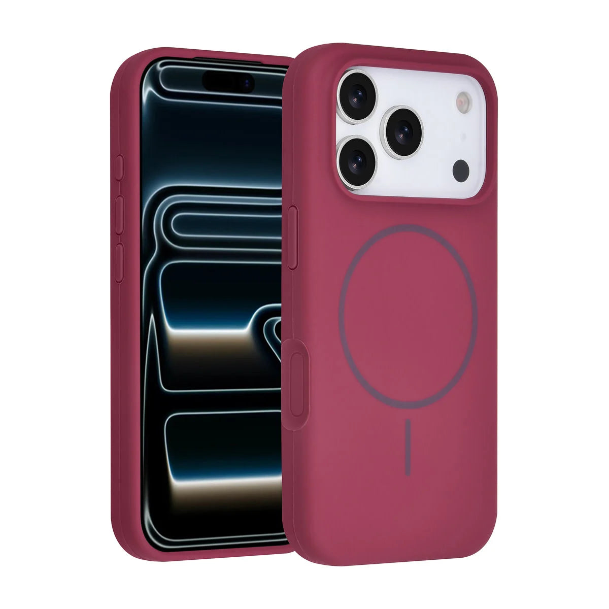 iPhone 17 Pro Skal - Silikon Burgundy med MagSafe