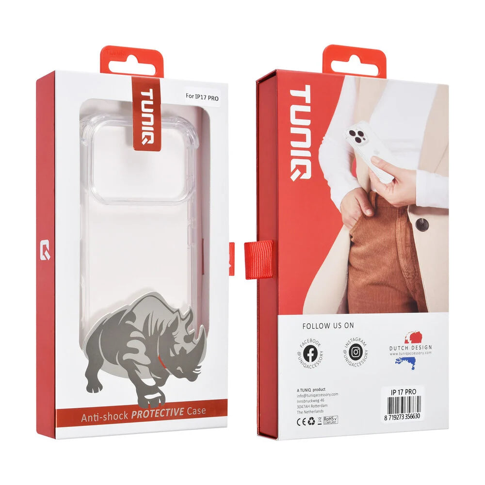 iPhone 17 Pro Skal - Transparent (Extra stöttåligt)