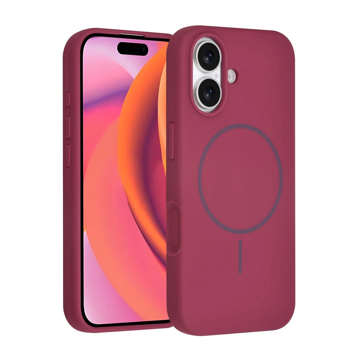 iPhone 17 Skal - Silikon Burgundy med MagSafe