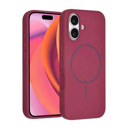 iPhone 17 Skal - Silikon Burgundy med MagSafe