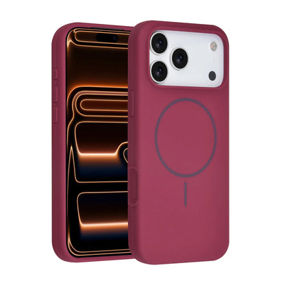 iPhone 18 Pro Max Skal - Silikon Burgundy med MagSafe