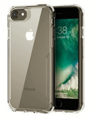iPhone 7 / iPhone 8 Skal Extra Stöttåligt Transparent / Smoke Black