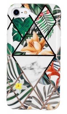 iPhone 7 / iPhone 8 Skal Marmor Monstera Jungle Gul Blomma