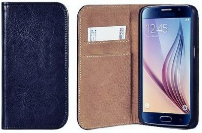 Xiaomi Redmi 9C Plånboksfodral - Äkta Italienskt Läder Mörkblå