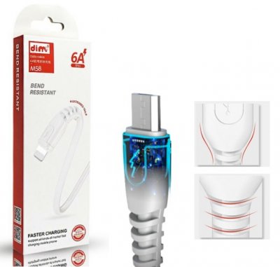 Micro USB Laddkabel 1 Meter - Vit 6A Fast Charge