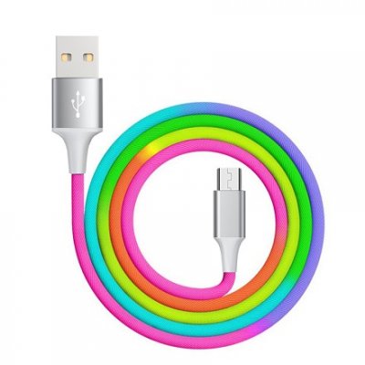 Micro USB Laddkabel Rainbow - 1 Meter