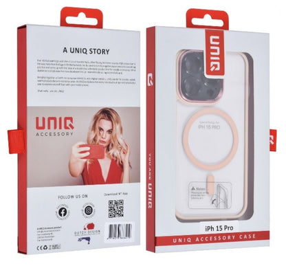 UNIQ iPhone 15 PRO Skal Magsafekompatibelt Rosa Vit