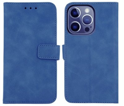 Plånboksfodral iPhone 14 Pro Velvet Blå