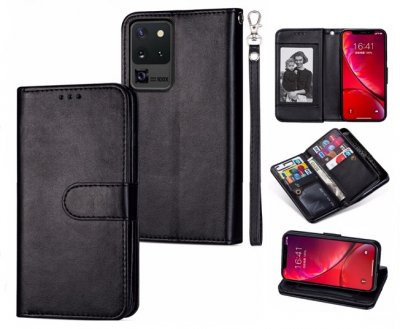 Plånboksfodral Samsung Galaxy S20 ULTRA Dubbla Kortfack (9 kort) Svart