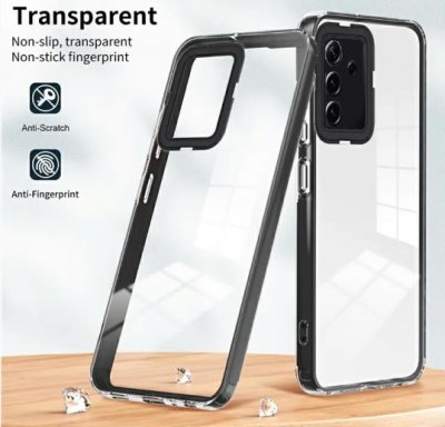 Samsung Galaxy S23 FE Hybrid Skal Transparent Svart Ram