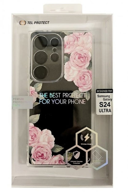 Samsung Galaxy S24 ULTRA Skal Transparent Design Rosa Rosor