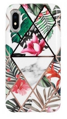 Samsung Galaxy A10 Skal Marmor Monstera Jungle Rosa Blomma
