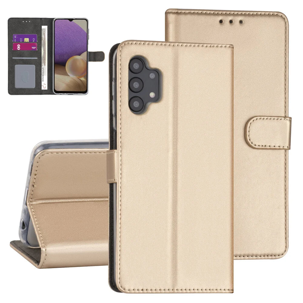 Samsung Galaxy A32 5G Plånboksfodral - Guld (3 Kortfack)