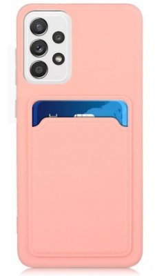 Samsung Galaxy A33 5G Silikonskal med Kortfack Rosa