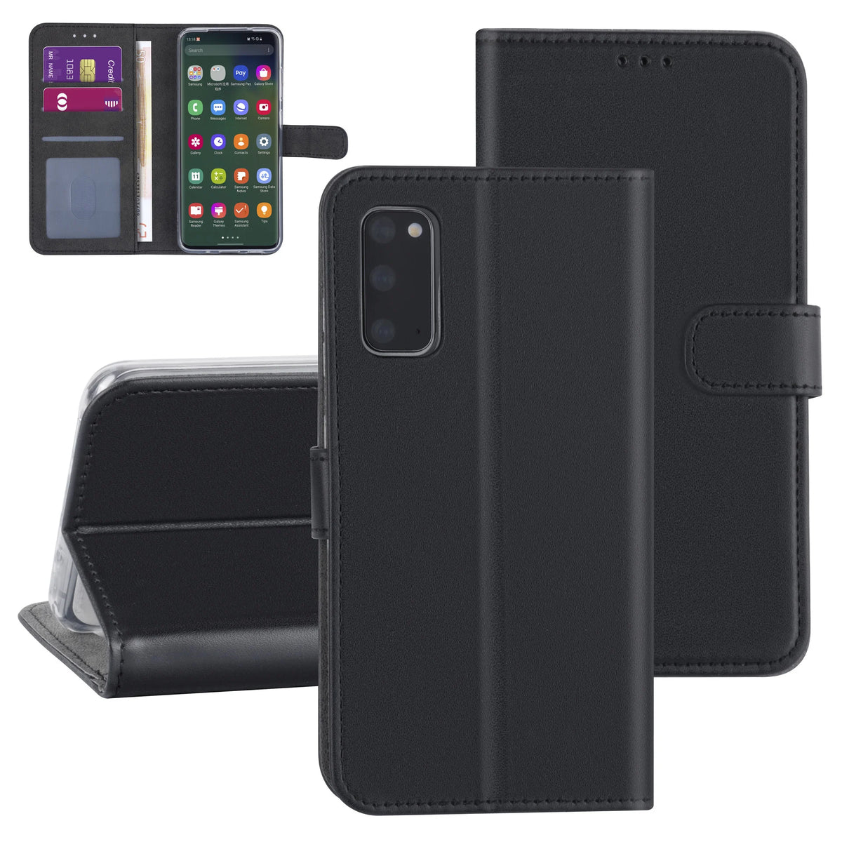 Samsung Galaxy S20 Plånboksfodral - Svart med Kortfack