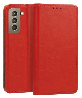Plånboksfodral Samsung Galaxy S24+ (S24 Plus) Italienskt Läder Röd