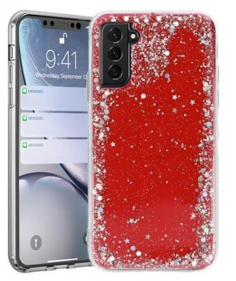 Samsung Galaxy S21 Ultra Skal Glitter Röd