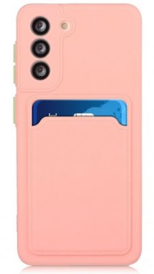 Samsung Galaxy S22+ (S22 Plus) Silikonskal med Kortfack Rosa