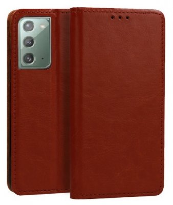 Plånboksfodral Samsung Galaxy S21 Ultra Italienskt Läder Brun