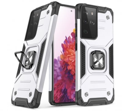 Samsung Galaxy S22+ (S22 plus) Skal Armour Silver Med Ring