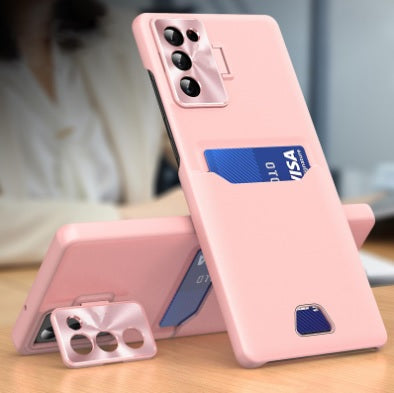 Samsung Galaxy S23 Läderskal med Kortfack samt Ställfunktion Rosa
