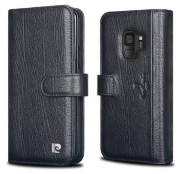 Samsung Galaxy S9 Plånboksfodral - Pierre Cardin Äkta Läder Svart (9 kortfack)
