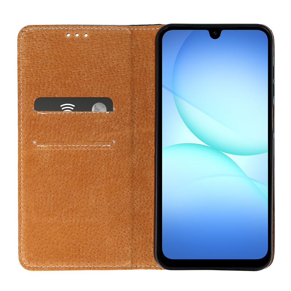 Samsung Galaxy A56 5G Plånboksfodral - Svart Italienskt Läder