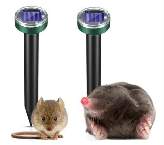 Solcellsdriven Sork-, Mus- & Ormskrämma – Ultraljud & Vibration | 2-Pack