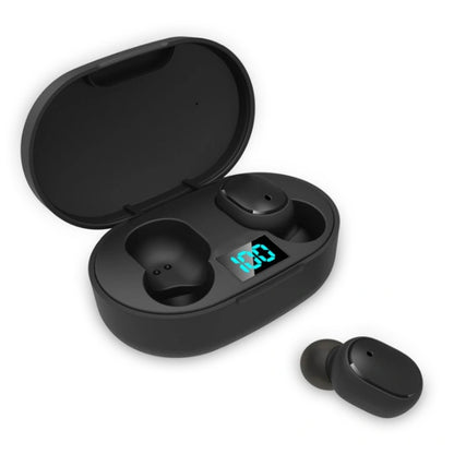 Trådlösa Hörlurar E6S In-Ear med LED-display - Svart