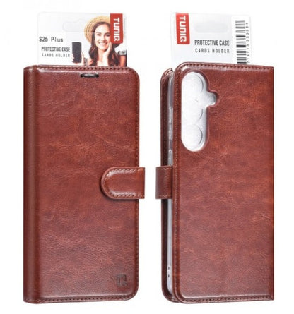 TUNIQ Samsung Galaxy S25 Plus Plånboksfodral - Mocha Mousse Brun