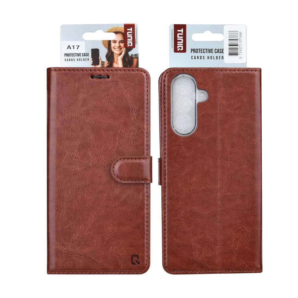 TUNIQ Samsung Galaxy A17 Plånboksfodral - Brun (3 kortfack)