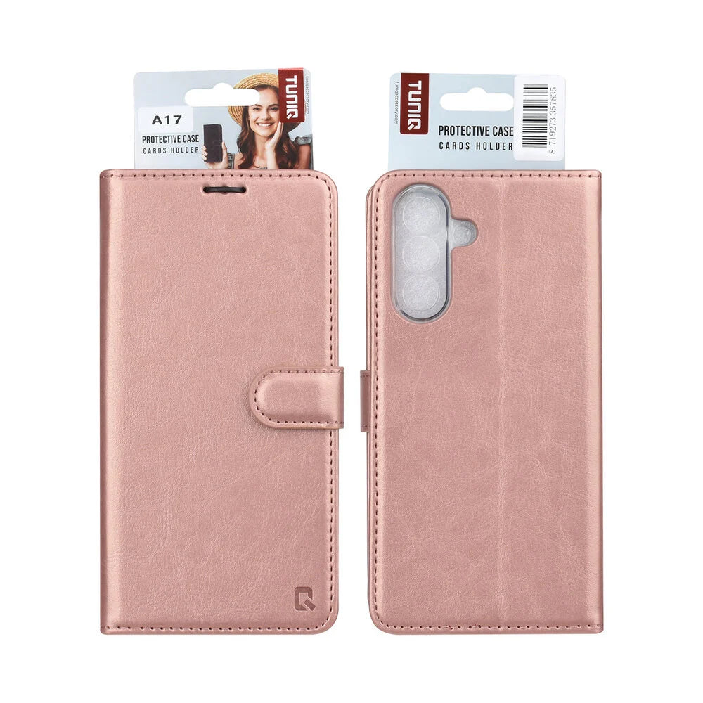 TUNIQ Samsung Galaxy A17 Plånboksfodral - Rosé (3 kortfack)