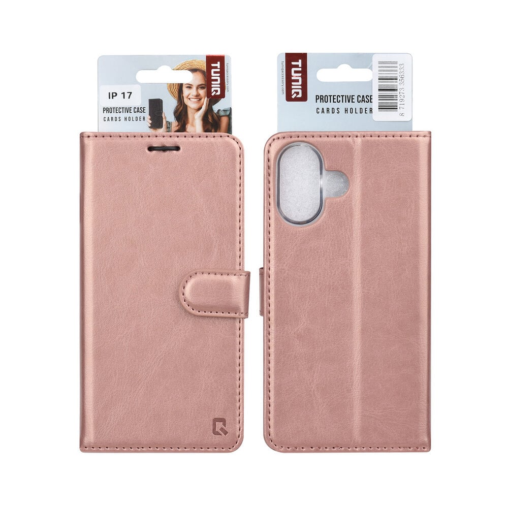 TUNIQ iPhone 17 Plånboksfodral - Rosé