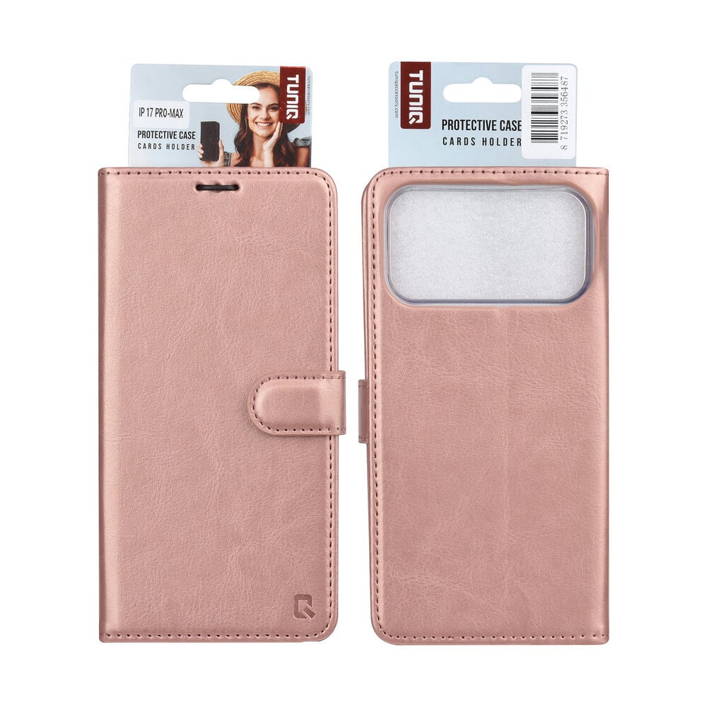 TUNIQ iPhone 17 Pro Max Plånboksfodral - Rosé