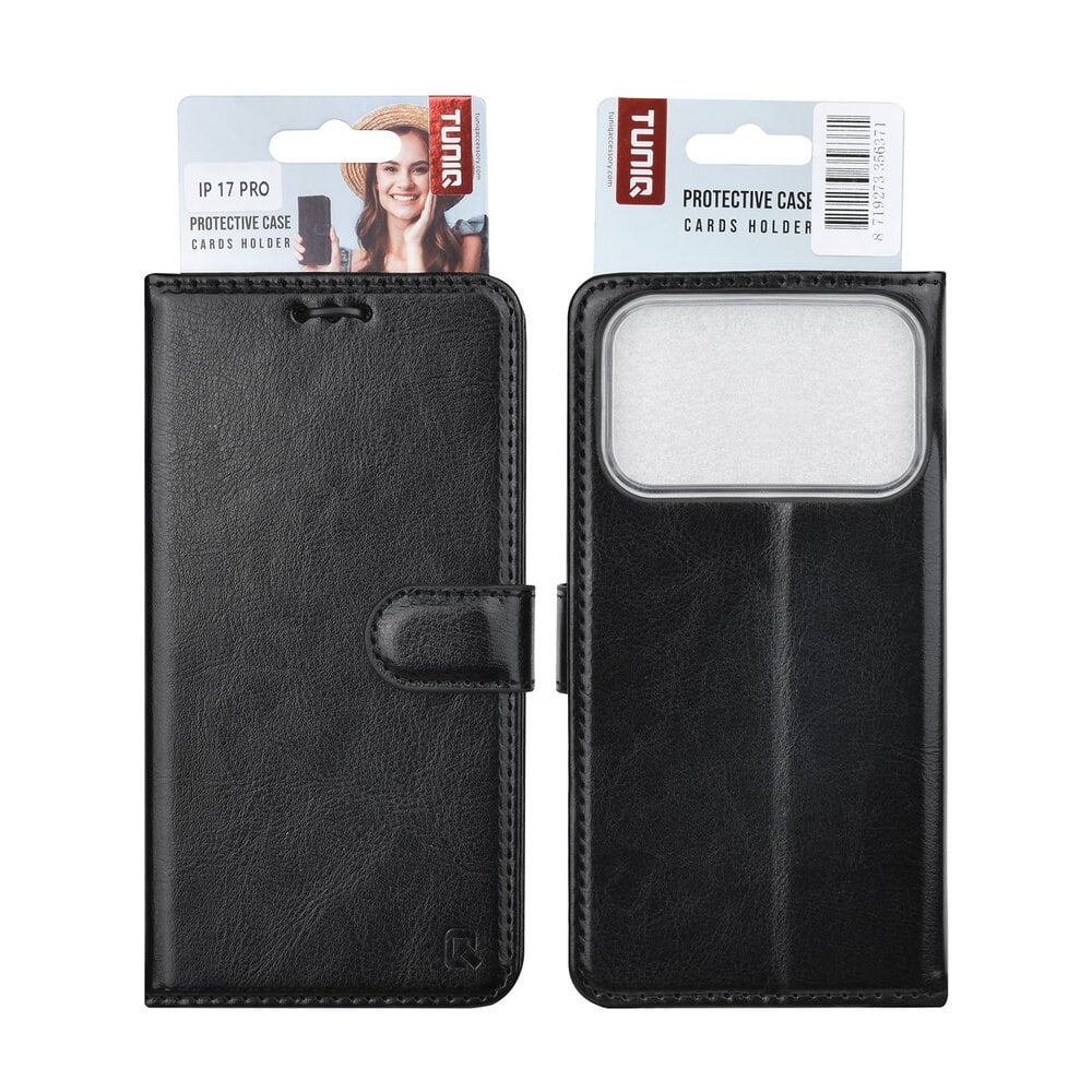 TUNIQ iPhone 17 Pro Plånboksfodral - Svart