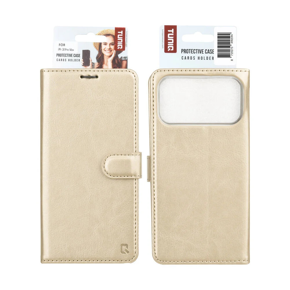 TUNIQ iPhone 18 Pro Max Plånboksfodral - Guld