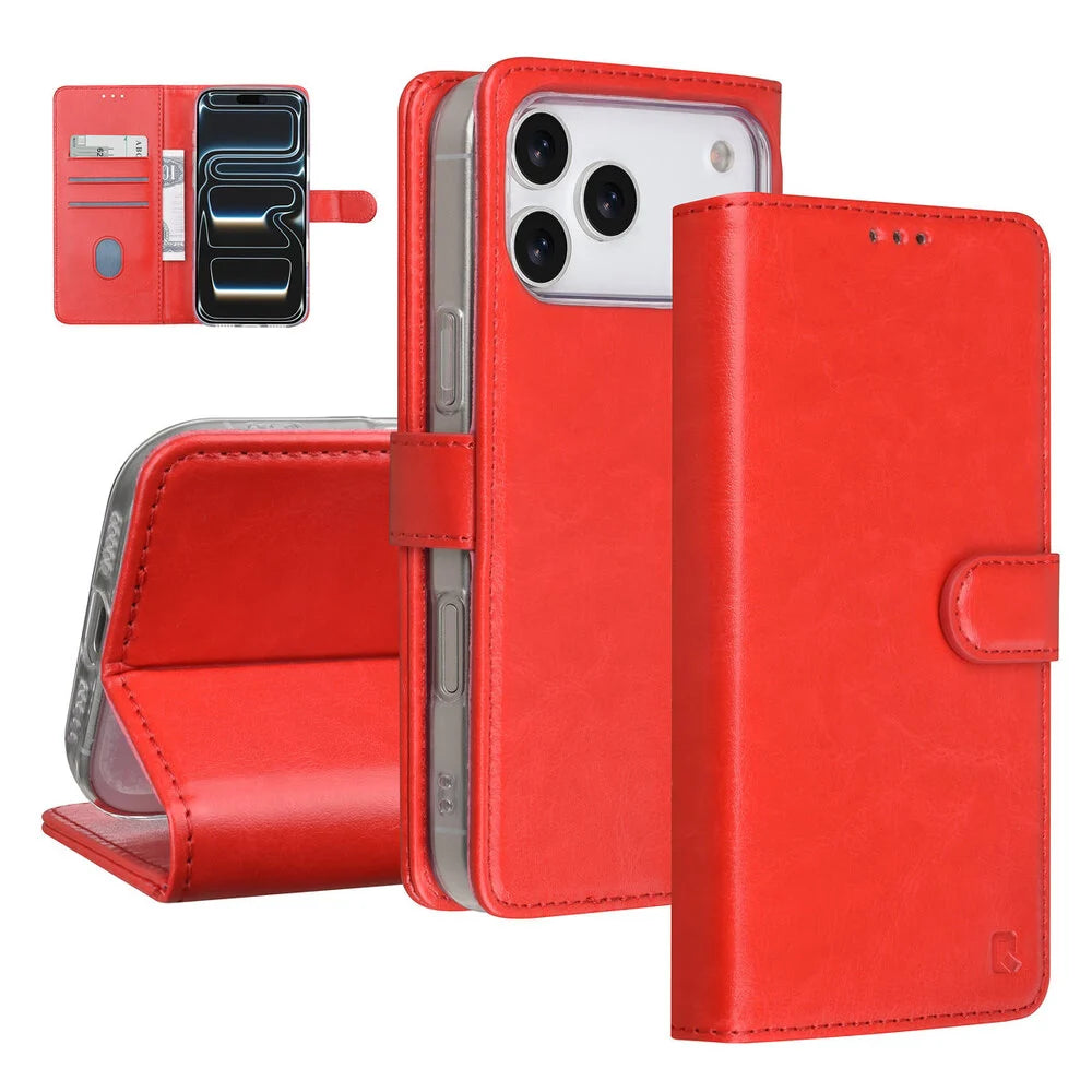 TUNIQ iPhone 18 Pro Max Plånboksfodral - Röd
